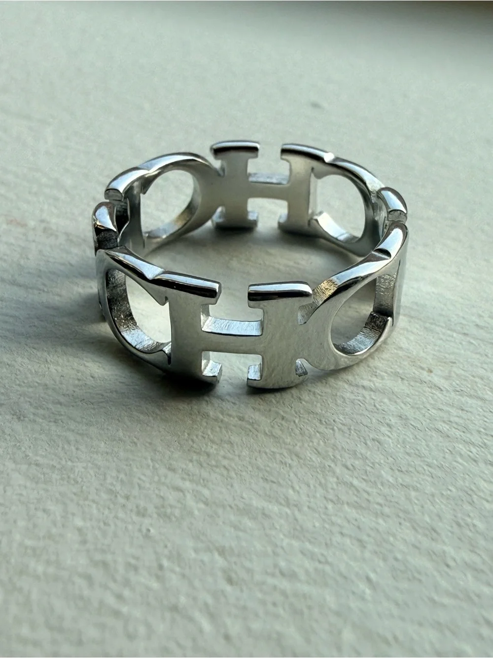 Stainless Steel - luxury inspired ring size 6